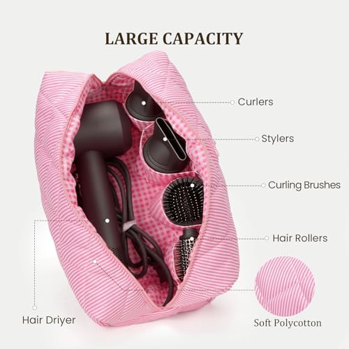 HiTotes Hair Tools Travel Bag Compatible with Dyson Airwrap Cute Floral Travel Case for Shark Flexstyle Hair Tools Organizer - Image 2