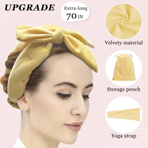 ZILAMPU Heatless Curls Overnight No Heat Hair Curlers to Sleep In - Yellow - Image 2