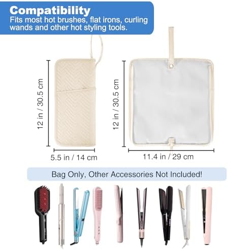 SITHON Hot Tools Holder & Mat, Heat Resistant Hair Tools Travel Bag - Image 4