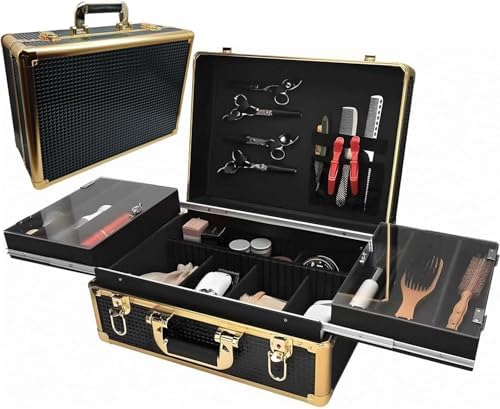 Professional 3-Layer Barber Case (16.4"X11.82"), Large Storage by QIPOKAN