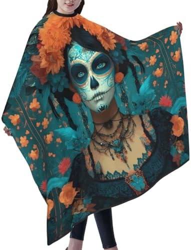 Skull Vintage Hair Cutting Barber Cape Hair Salon and Dyeing Styling Cloth for Women/Men - Image 2
