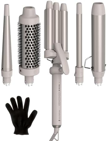 Remington 5-in-1 Curling Wand Set, Interchangeable 0.5" - 1.25" Barrels by Remington
