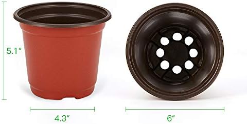 JERIA 100-Pack 6 Inch Plastic Nursery Pots Come with 100 Pcs Labels, Seedling Flower Plant Container and Seed Starting Pots - Image 2