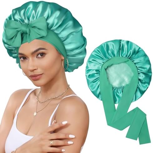 CHLINS Double Layer Satin Bonnet for Sleeping, Hair Bonnet for Curly Hair by CHLINS