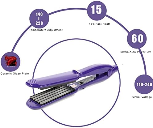 MBHAIR Ceramic Crimper Iron Volumizing Fluffy Hair, Anti Static Adj Temp - Image 3