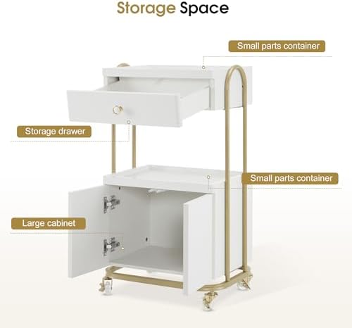 BarberPub Rolling Salon Trolley Cart for Storage,Barber Tool Organizer 2074 - Image 3