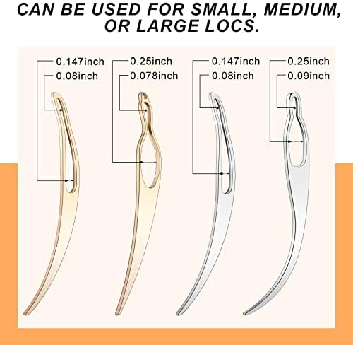 WILLBOND 4 Pcs Interlocking Tool for Locs, Gold, Silver - Image 2