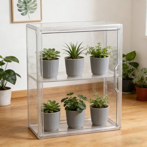 Mini Greenhouse for Indoor, Green House with Magnetic, 14”x10.5”x5.5” - Image 5