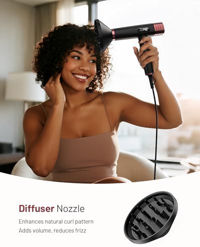 MESCOMB Hair Dryer with Diffuser, Dual Voltage Travel Blow Dryer,0.77 lb - Image 5