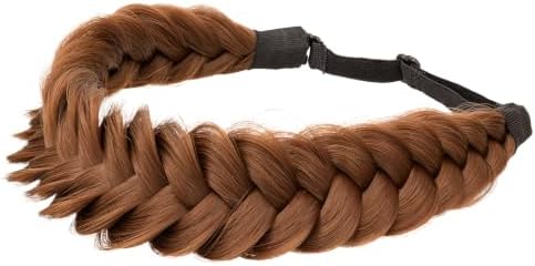 Synthetic Hair Braided Headband Classic Wide Strands Wedding Disorderly Fluffy Braids Wig Band Women Beauty Accessory - Image 5