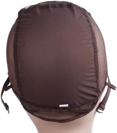 YANTAISIYU 4X4 Inch U Part Swiss Lace Wig Cap for Making Wigs with Adjustable Straps on the Back Glueless Hairnets (Dark Brown L) - Image 6