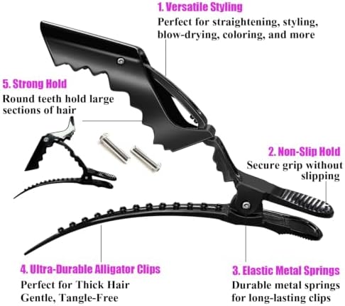 30 Pcs Alligator Hair Clip for Styling Sectioning - Salon Hair Clip for Thick Hair, Plastic Hair Styling Clip with Wide Teeth & Double-Hinged Design (Multicolored) - Image 2