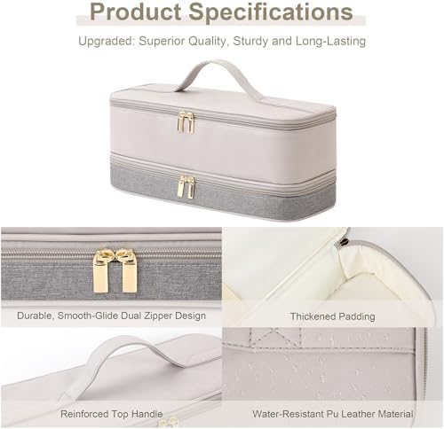 BAGCRAZY Travel Case for Shark FlexStyle & Dyson Airwrap, Gray and Beige - Image 4
