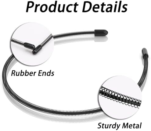 Metal Headband for Men, Flexible Wire Hair Band, 3 Pcs - Image 3