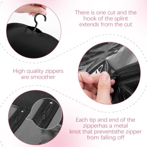 Wig Storage Bags with Hanger-Hair Extension Organizer(8 Pack Black) - Image 4