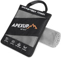APEXUP Microfiber Travel Towel, Ultra Absorbent Quick Dry Towels, Lightweight Gym Sports Camping Towel for Workout, Yoga, Beach, Shower, Swimming (72"×40", Gray) by APEXUP