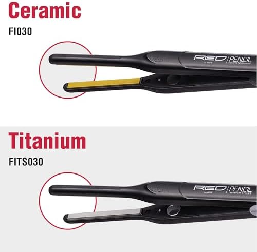 Red by Kiss 0.3 Inch Pencil Flat Iron, 3/10" Ceramic Tourmaline Hair Straightener for Thin, Short Hair & Edge Styling, Fast 60s Heat Up to 450°F, Frizz Control Root Styling Wand, Tangle-Free, Black - Image 5
