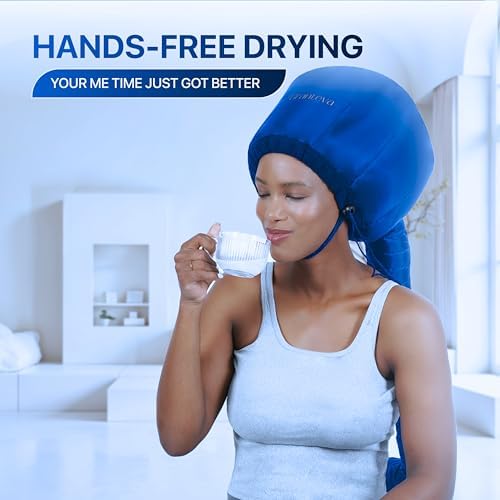 Granteva Hair Dryer Bonnet Attachment w/A Headband Integrated that Reduces Heat Around Ears & Neck - Blow Dryer Attachment for Hair Dryer, Speeds Up Drying Time - Image 4