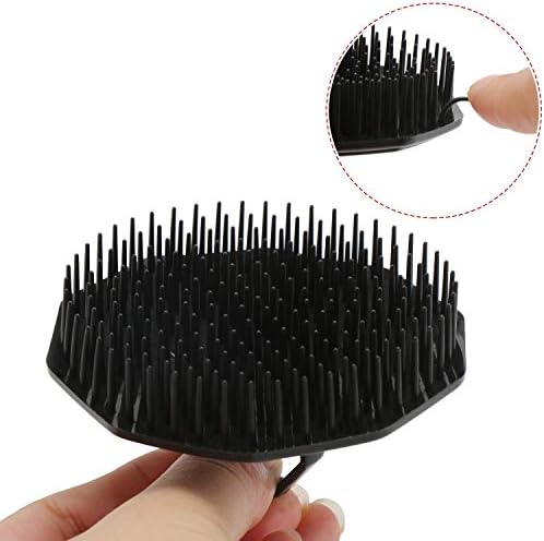 Scalp Massage Shampoo Brush, Segbeauty 4pcs Massage Hair Brushes Floriated Shower Comb for Deep Cleaning Hair Men's Hand Brush Growth Beard Brush Pet Grooming Brushes (Black(Ringed Handle)) - Image 4