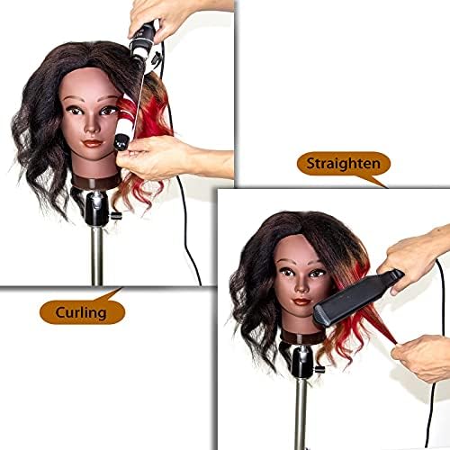 Mannequin Head With Human Hair,16",Braiding Styling Doll Head,Beauty School Manikin Head,Curling Dyeing Hairdresser Practice Training Head - Image 4