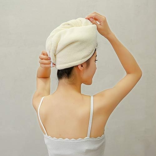 Microfiber Hair Drying Wrap Towel for Women Turban Fast Dry White - Image 5
