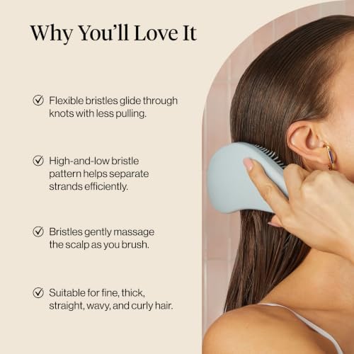 Kitsch Detangler Brush – Gentle Curly Hair Brush All Hair Types - Haze Blue - Image 5