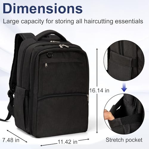 GDNasist Barber Supplies Bag,Portable Barber Backpack with Insulated Pocket - Image 5