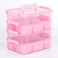 CraftGenes Art Supply Storage Organizer, 4-Tier 10 Qt Box, 2 Trays, Pink by CraftGenesTools