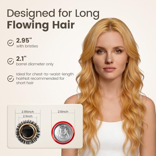 Large Round Brush for Blow Drying, Aluminum Round Hair Brushes for Women, Roller Brush for Blow Drying and Styling, Gold, For Curly and Straight-2 Inch Barrel, 2.95 Inch with Bristles - Image 6