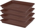 VUWEZ Plant Growing Trays 4 Pack, Plant Tray, 14.5"x11", Heavy Sturdy Plastic Plant Saucer Seed Trays, Seedling Starter Tray, Plant Drip Trays for Indoors, Seed Starter Growing Tray (Chocolate) by VUWEZ