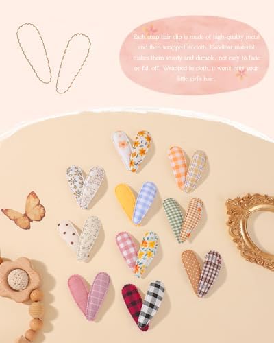 doboi Toddler Hair Clips for Girls Baby Barrettes-40PCS Gingham Floral - Image 3