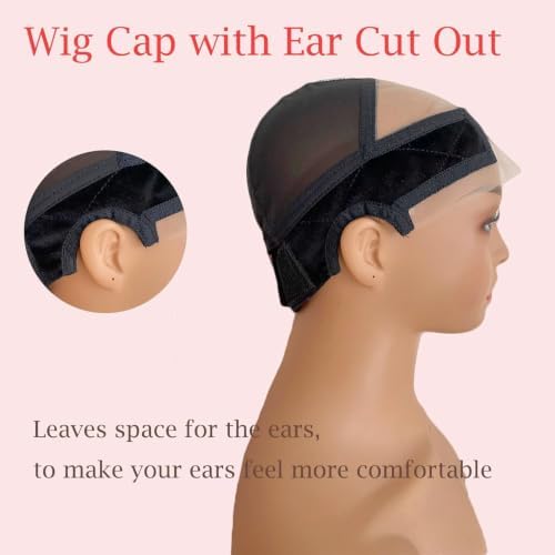 Lace Wig Grip Cap for Glueless Wig 11x5 Large Lace Reusable Wig Cap for Lace Frontal Wigs to Keep Wigs in Place, Adjustable Wig Cap with Non Slip Grip Band for Women (Black) - Image 4