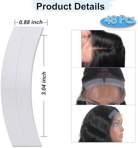 Kachanaa 48pcs Double Sided Ultra Hold Waterproof Lace Glue for Front Lace Wig,Bold Hold Lace Wig Tape in Hair Extension Remover can Replacement (White) - Image 2