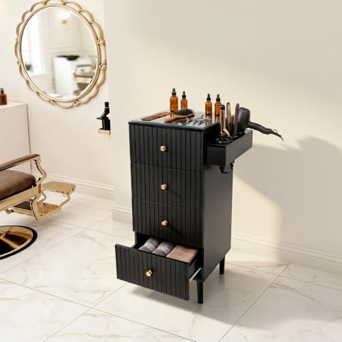 Hair Salon Station for Stylist, Salon Storage Cabinet with Drawers - Image 5