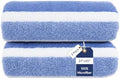 JML Bath Towels, 2 Pack, 27x55 in, Microfiber, Stripe Blue by JML