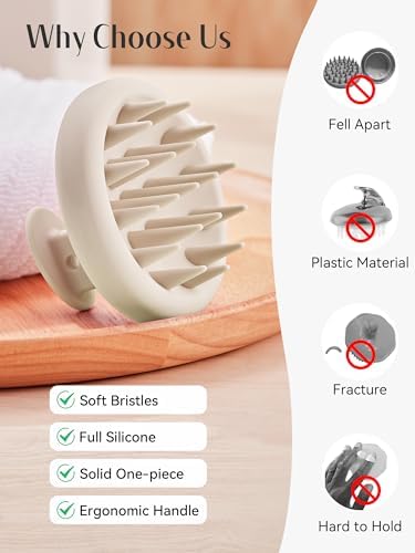 HEETA Silicone Scalp Massager Hair Scrubber Shampoo Brush for Hair Growth - Image 4