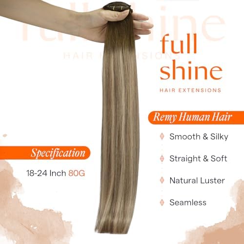 Full Shine Genius Weft Hair Extensions Real Human Hair 20 Inch 80g - Image 2
