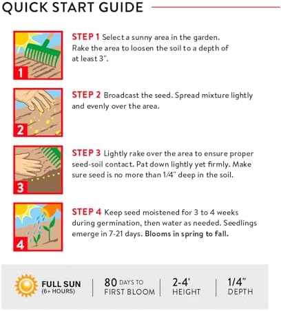Burpee Fast Blooming 25,000 Non-GMO Planting, 1 Bag Easy Grow Wildflower Seed Mix Contains 14 Flower Varieties for Home Garden - Image 5