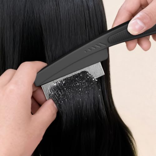 Dandruff Comb Removal Steel Fine Tooth Scalp Detox Hair Care Tool 3PC - Image 2