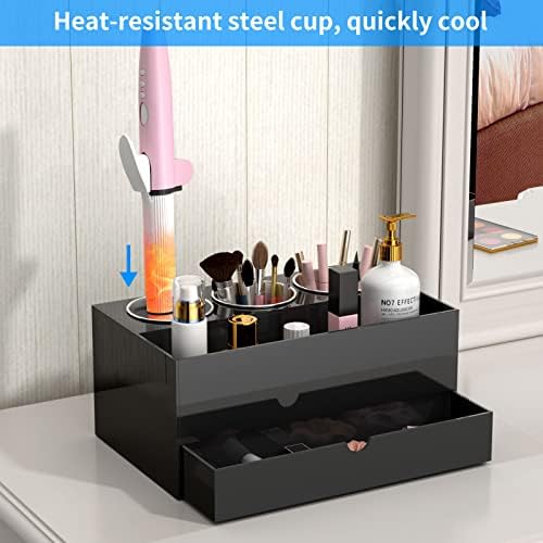 NIUBEE Acrylic Hair Tool Organizer with Drawer, Hair Dryer Holder Organizer - Image 3