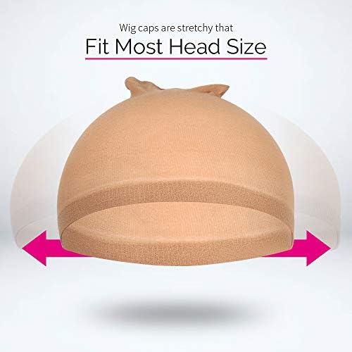FANDAMEI Wig Cap, 4 pieces Light Brown Stocking Wig Caps Stretchy, Nylon Wig Caps for Women, men, kids. - Image 3