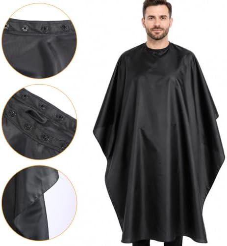 5 Pcs Black Hair Salon Capes,55 X 47 Inches Waterproof Salon Barber Cape - Image 7