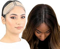 MILANO COLLECTION Lace Top Grip Comfort Band for Toppers Hair & Wiglets, Non-Slip & Glueless Velvet Wig Band for Large Base Hairpieces, Adjustable Top Grip for Hair Topper & Wigs, Beige, Large by MILANOCOLLECTION