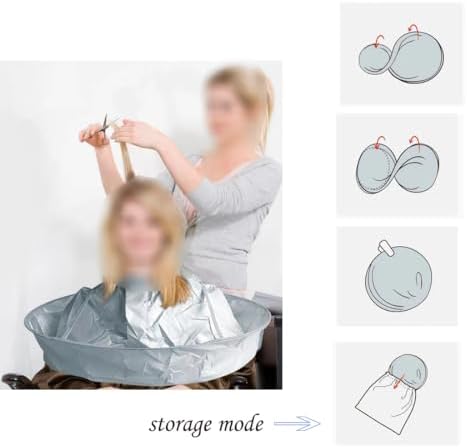 Hair Cutting Cape, Haircut Umbrella Barber Cloak Home Salon Foldable Hairdressing Capes, Anti-static Adjustable Neck Size - Image 5