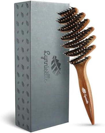 Natural Boar Bristle Hair Brush for Fine Hair - A Great Gift by Lynnie%C3%ABlle