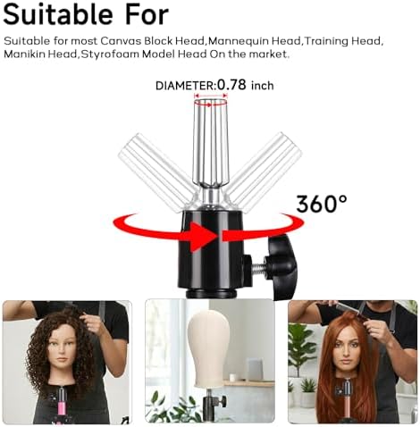 AliLeader 55 Inch Heavy Duty Wig Stand Tripod Adjustable Mannequin Head Stand Wig Head Stand Wig Tripod Stand for Training Heads and Canvas Block Head (Mannequin Head Not Included,Silvery) - Image 4