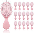 16 Pack Pink Mini Travel Brushes, Detangling for All Hair Types by POUYRBA