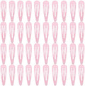 40 Counts Pink Color Metal Snap Hair Clips 2 Inch Barrettes for Women Accessories by PIDOUDOU