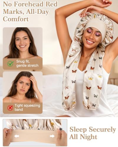 Double Layer Satin Bonnet Unisex Pantyhose Bonnet Sleep Cap - Image 5