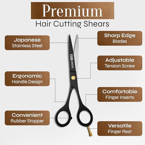 Facón Hair Cutting Scissors - Professional Hair Scissors 6.5 Inch Razor Edge Barber Shears Salon Hair Cutting Shears - Japanese Stainless Steel - Precision Cutting Premium Shears for Men, Women & Kids - Image 6